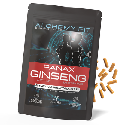 Panax Ginseng 500mg | 20:1 Korean Red Ginseng Extract | Energy, Focus & Adaptogen | Vegan Capsules