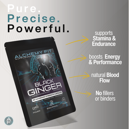 Thai Black Ginger 500mg | 10:1 Kaempferia Parviflora Extract | Energy & Performance | Vegan Capsules