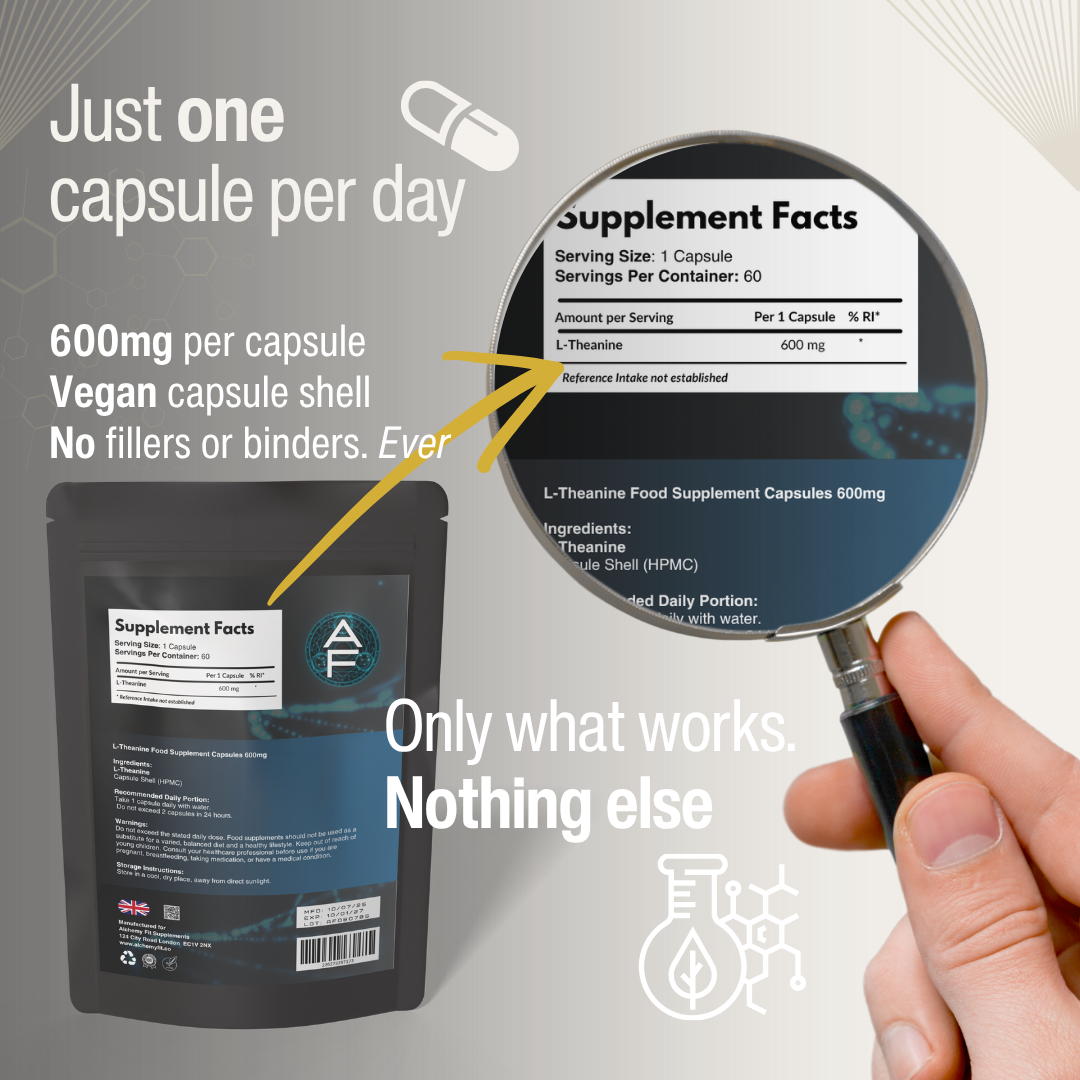 L-Theanine 600mg – Pure Herbal Amino Acid | Vegan Capsules