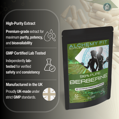 Berberine 600mg | 25:1 High Strength Extract | Metabolic Health & Blood Sugar | Vegan Capsules