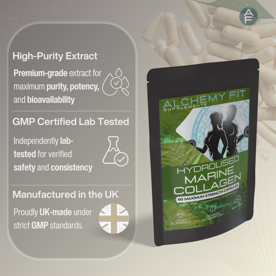 Marine Collagen 600mg – Type 1 | Premium Peptide Extract | Vegan Capsules