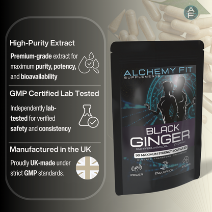 Thai Black Ginger 500mg | 10:1 Kaempferia Parviflora Extract | Energy & Performance | Vegan Capsules