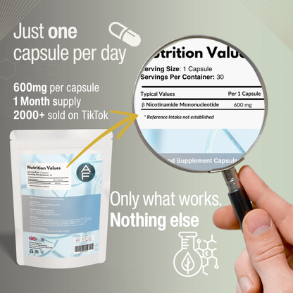 NMN 600mg Capsules – High-Strength NAD+ for Longevity